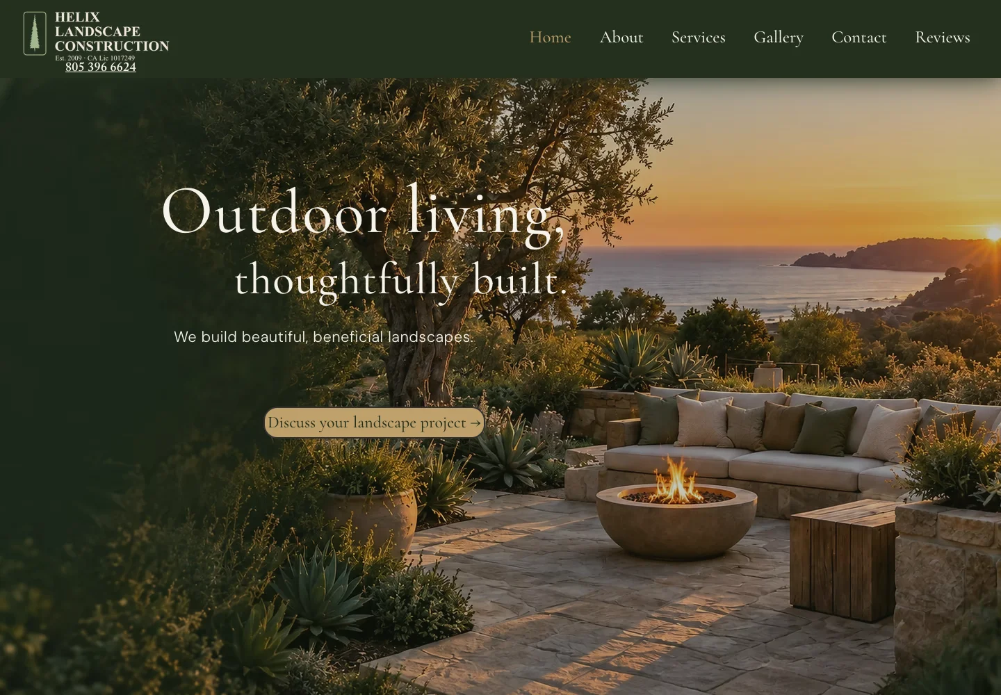 After Helix home page, captured from the actual website
