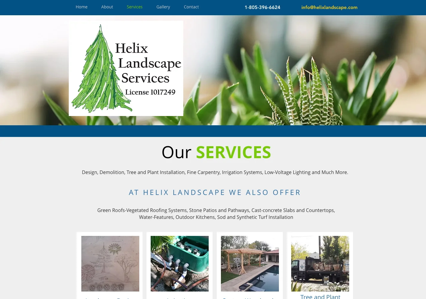 Before Helix services page, captured from the actual website